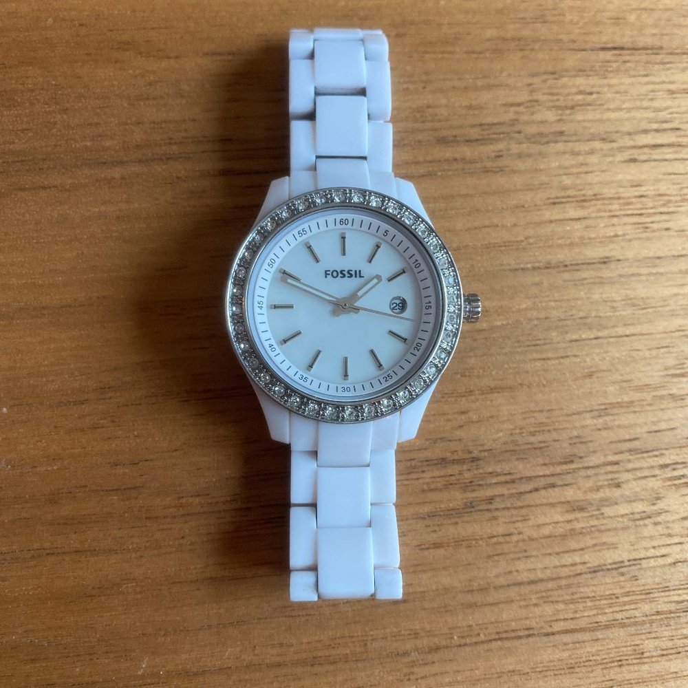 Fossil | Ceramic and Stainless Steel Watch | 7.5 in |